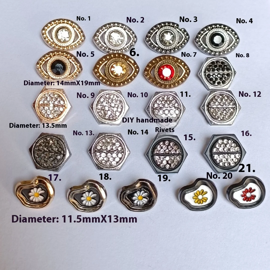 Handmade Retro Decorative Rivets for Clothing Shoes Hats & Bags 8mm Iron Nails with Plating for Leather Accessories