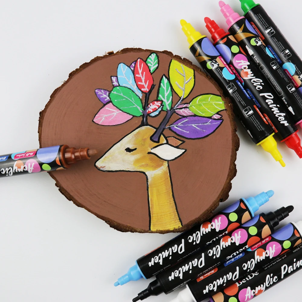 Paint Pens Acrylic Markers for Kids Adults Card Making, Rocks , Wood Slices, Unfinished Wood