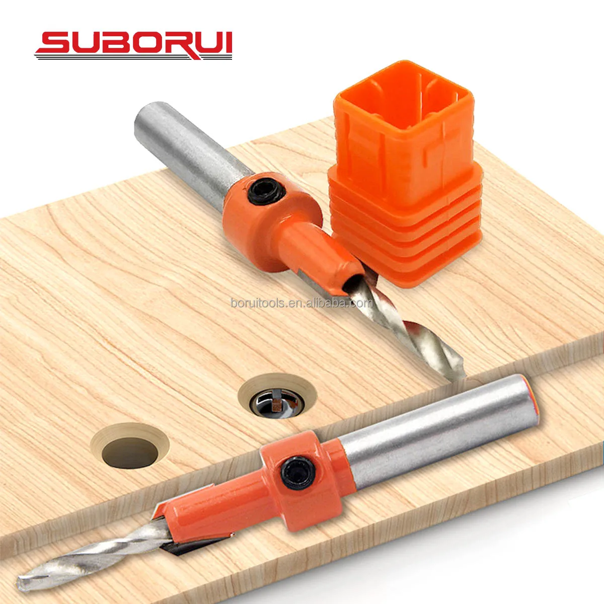 BORUI Hss Wood Countersink Screw Drill Bit Set Drive Bit Adjustable Positioner Tapered Drill Bit With Countersink For Woodwork