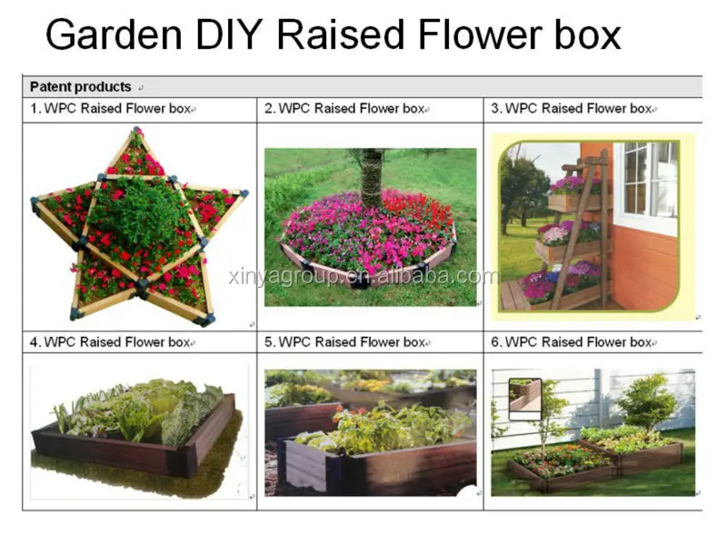 Durable WPC flower box backyard Garden Raised Flower beds