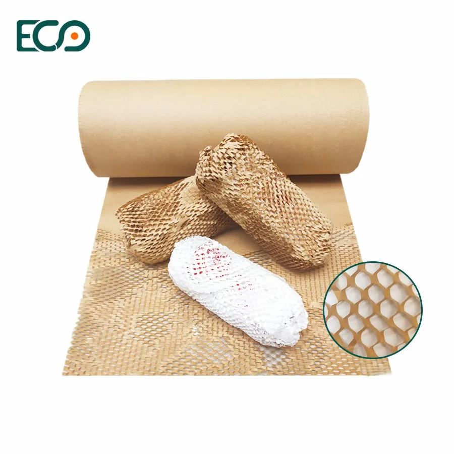 
Переработка биоразлагаемых сотовых бумажных рулонов из крафтовой бумаги, материал для подушек для доставки, защита вместо воздушной подушки 