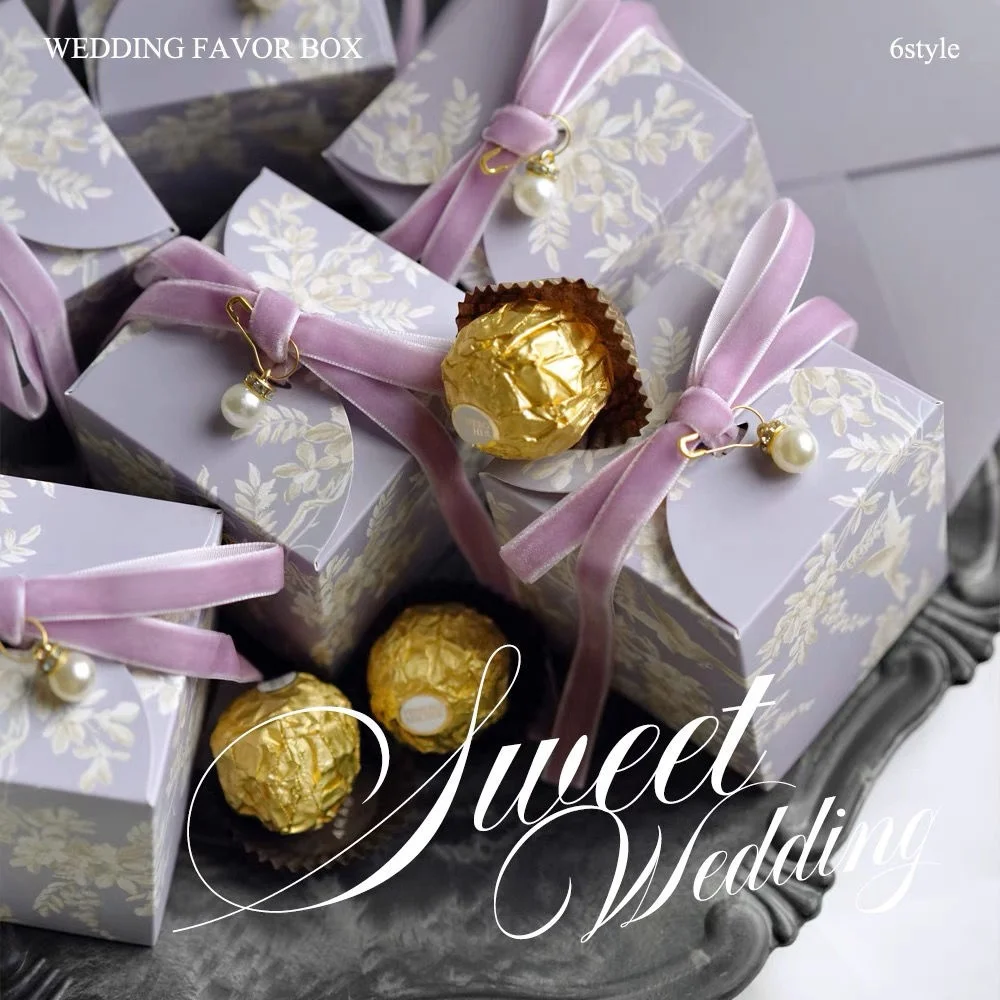 Wholesale custom printed luxury cardboard baby shower party snack sweet chocolate paper bags for gifts