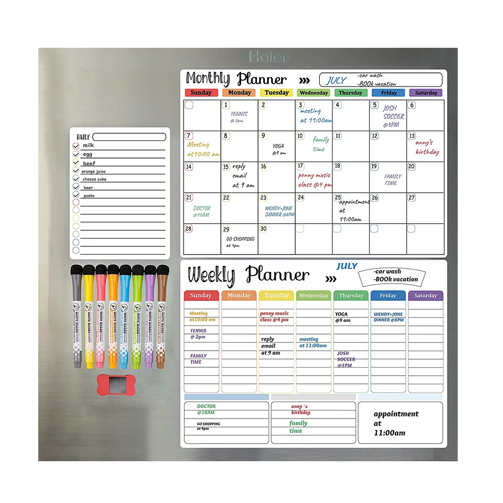 wholesale Magnetic Calendars for Refrigerator Monthly Weekly Organizer & Daily Notepad Wall & Fridge Family Calendar Dry Erase