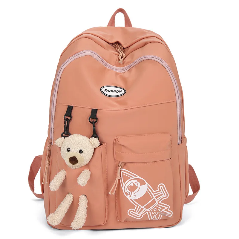 2023 Factory Elementary Students Schoolbag Cute Bear Doll Good Quality School Bags Backpack for Teenagers Girls Waterproof OEM