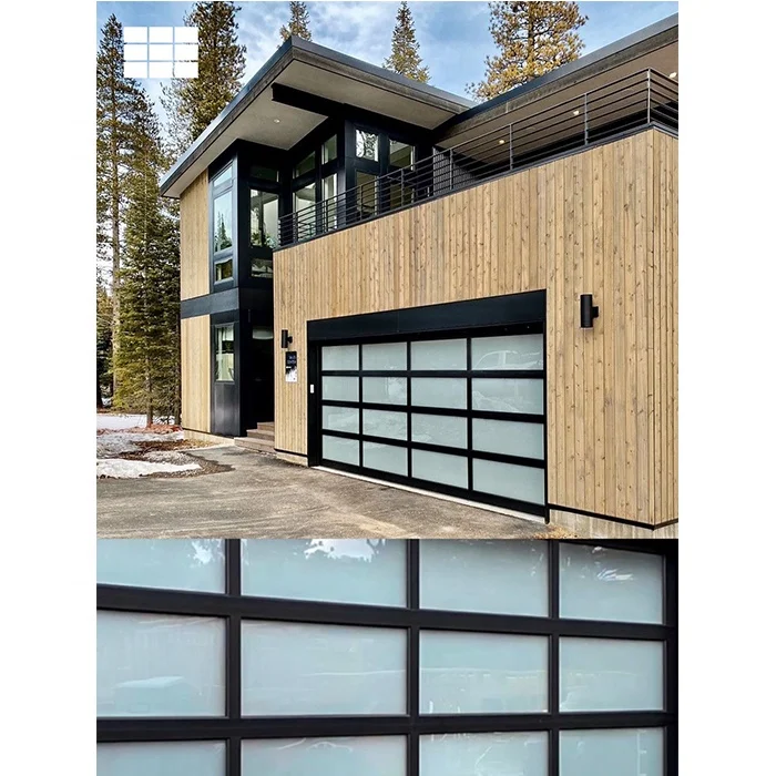 Modern design remote control sectional retractable garage roll up glass insulating garage door