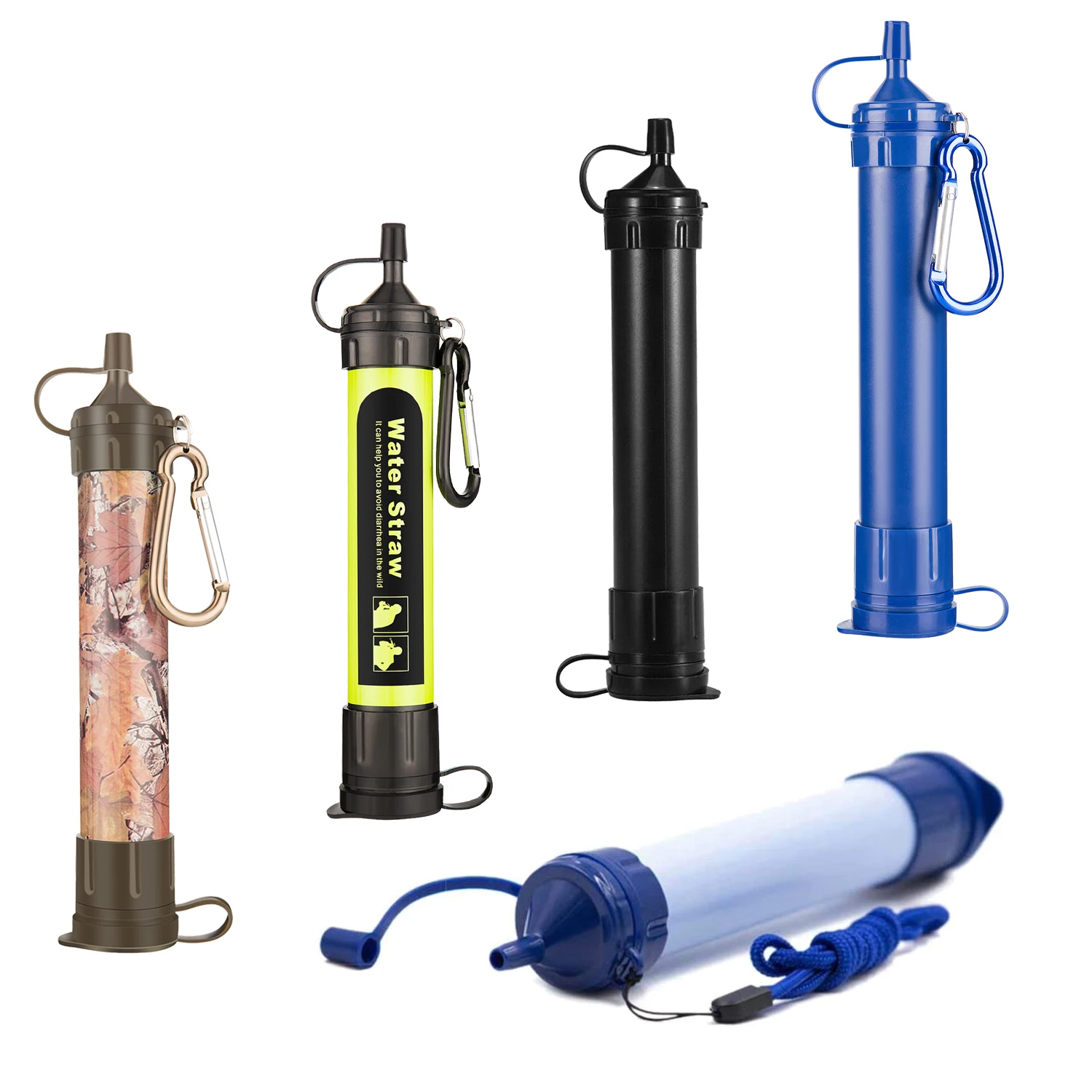 Camping Hiking Portable Sterilization Water Purifier Straw Emergency Personal Water Filter Straw Outdoor Water Purification