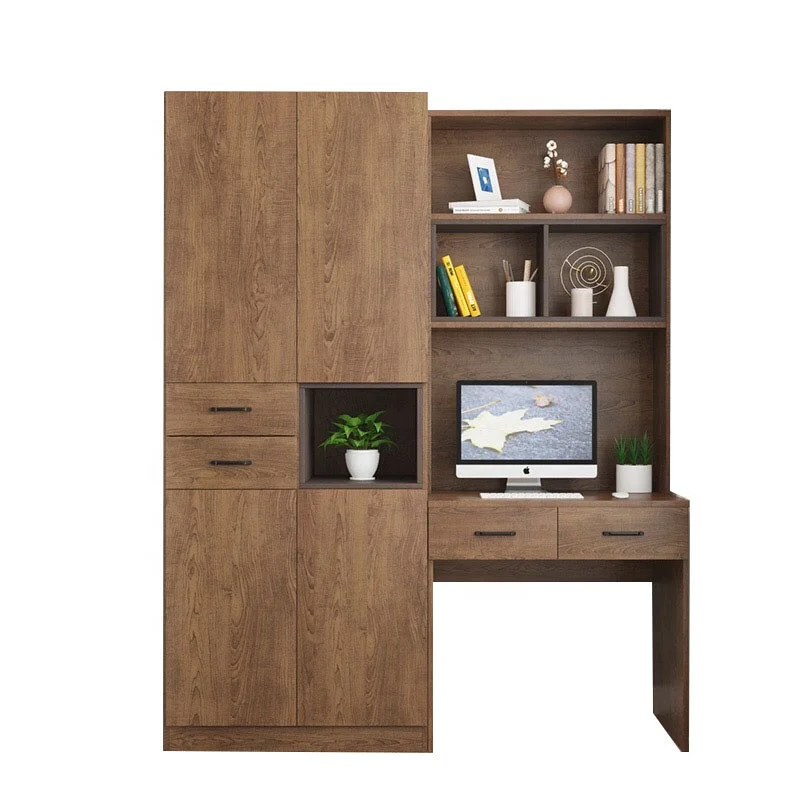 2020 new design wooden home made laptop computer table desk with bookshelf