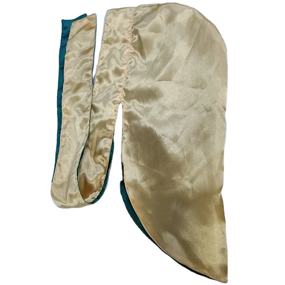 Double Layers Silky Satin Durag Caps Headwraps for Men Women Multi Large Wide Straps Doo Rag