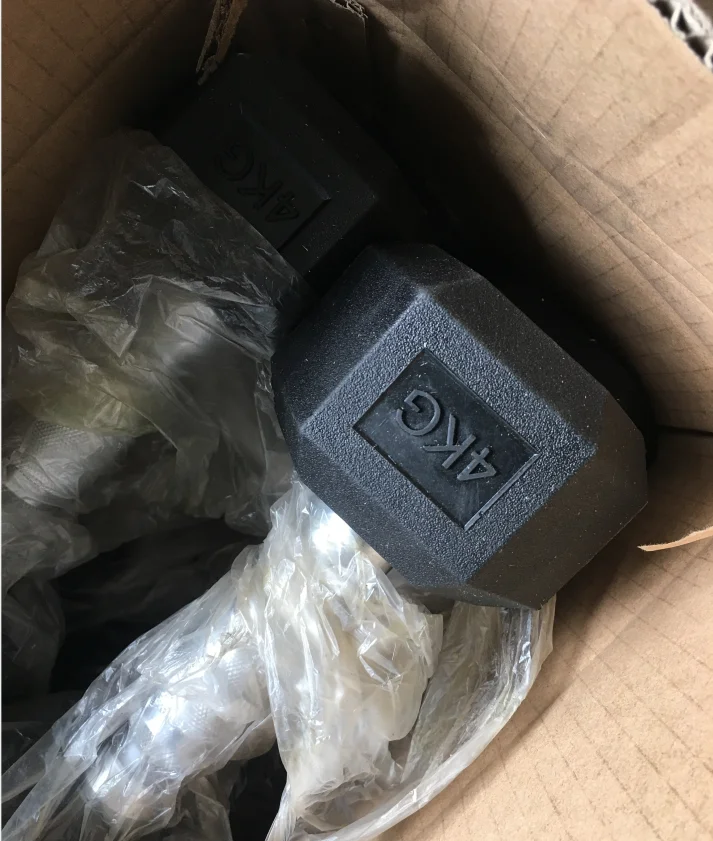  Gym Power Training 10kg 20kg 30kg 40kg Adjustable Black Rubber Hex Dumbbells