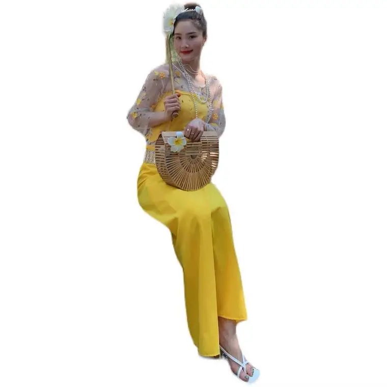 Китайская национальная одежда дай, женская одежда из Таиланда, народное искусство, индивидуальный костюм для выступлений, одежда из Юго-Восточной Азии