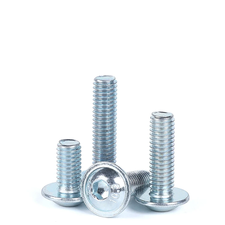 ISO7380-2 Blue zinc Round head with pad screw Hexagon Socket Button Head Screws With Collar