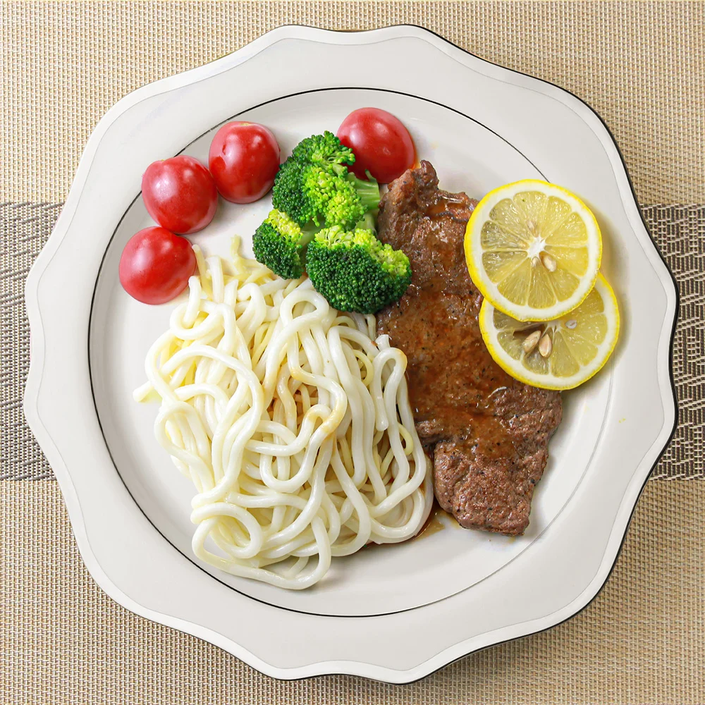 Unique Flower Shaped Plates Set Bone china Silver Rim Charger Plate for Wedding