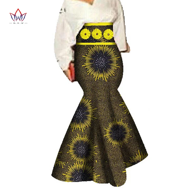 Новинка 2021, повседневная юбка в африканском стиле, юбка до щиколотки с естественной талией, Женская хлопковая юбка в стиле батик WY078
