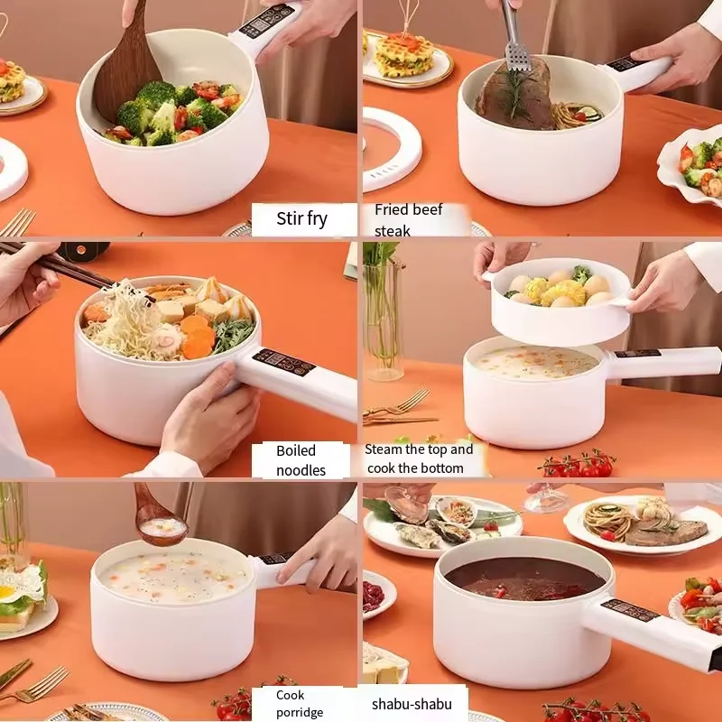 Electric Skillets 1.8l Mini Cooker Olla Multifunction Electric Cooker Panci Heating Pots Electric Frying Pan Curry Cooker