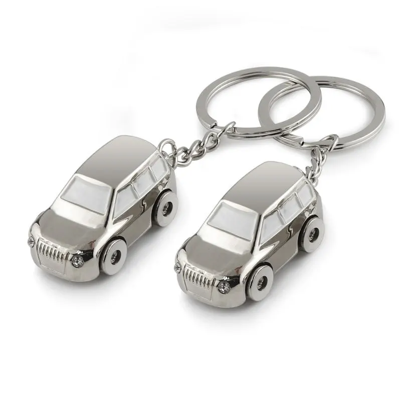 Promotion gift custom metal bus truck car shaped model shiny 3d car shape metal keychain key chain ring