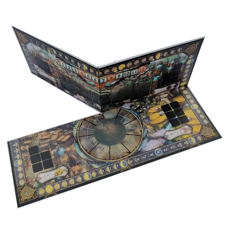 custom  education family adult fold magnetic memory card game  board game for kids miniature pawns pieces  printing sleeves
