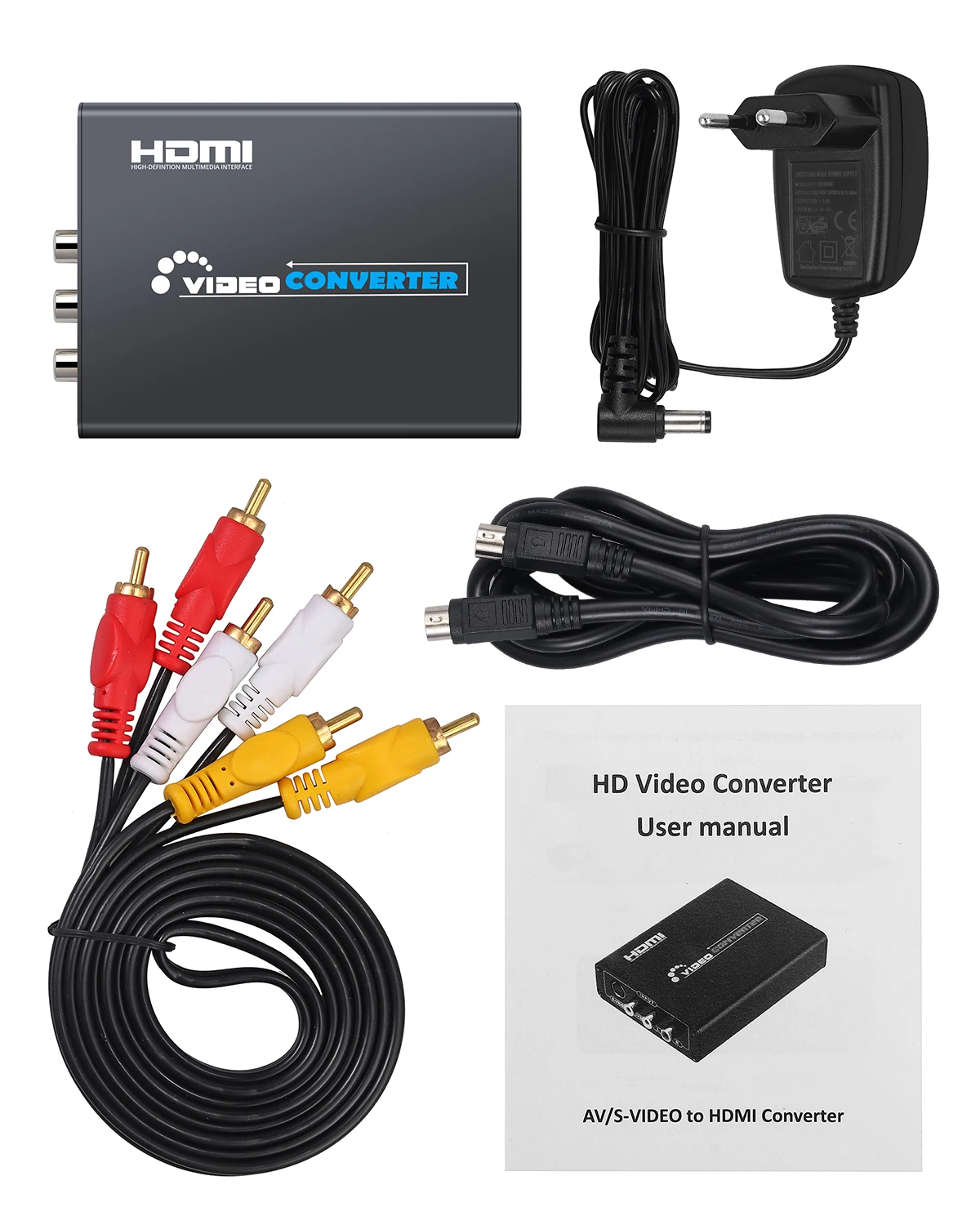 Композитный преобразователь из сплава Neoteck 3RCA AV CVBS с S-Video на HDMI адаптер AV-Video разъемом 3 5