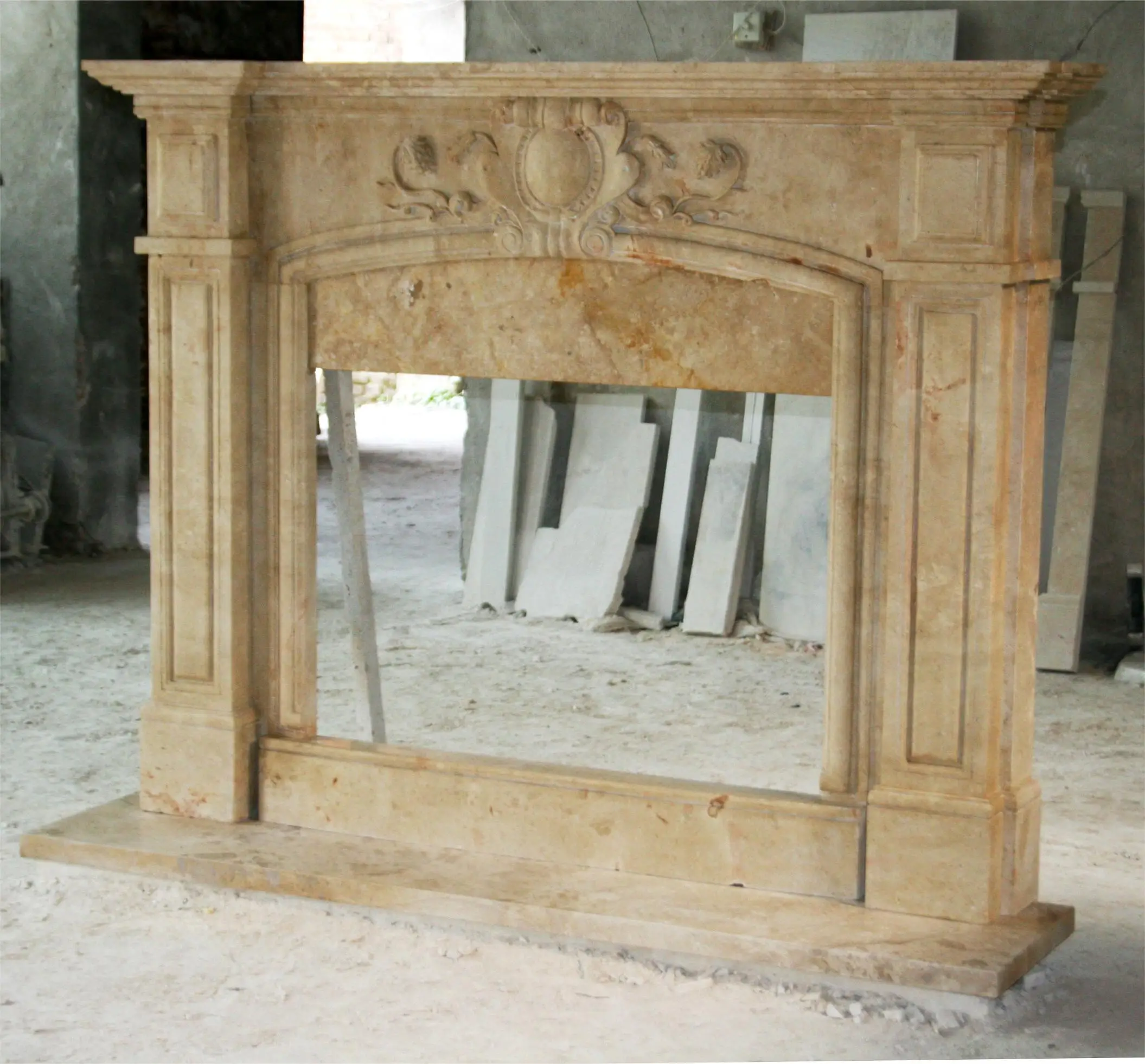 Западный Стиль Цветочный дизайн простой мраморный камин