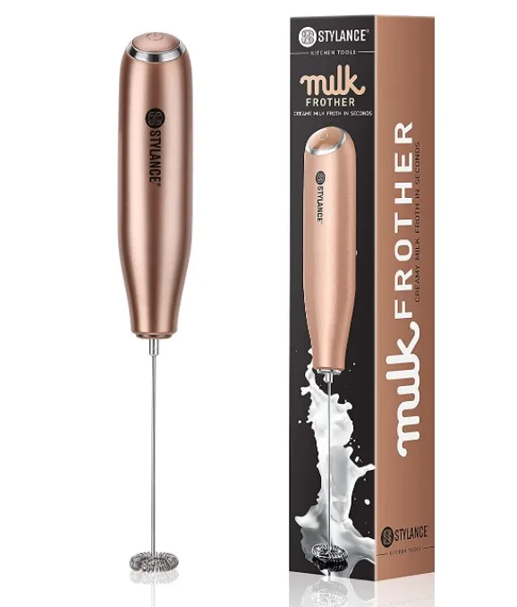 Handheld Foam Maker for Lattes - Battery Operated One - Button Whisk Drink Mixer for Coffee, Mini Foamer for Cappuccino, Matcha