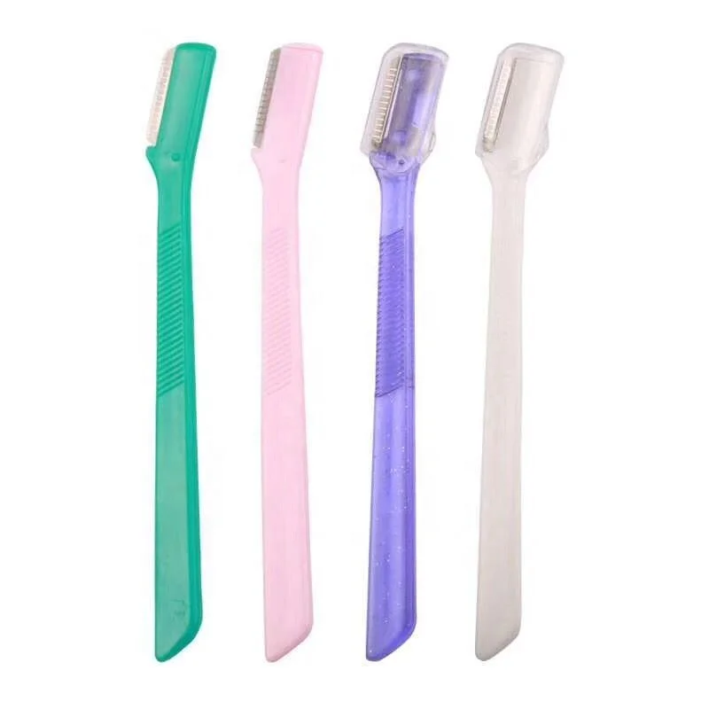 Wholesale Customized Eco-friendly Plastic Eyebrow Trimmer Kit Makeup Tool facial Razor for Eyebrow Shaping