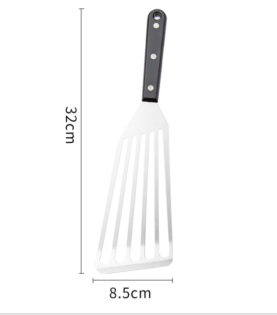 Лопатка для рыбы с деревянной ручкой, серебристая лопатка 6,5 дюйма, лопатка для рыбы с ручкой из АБС