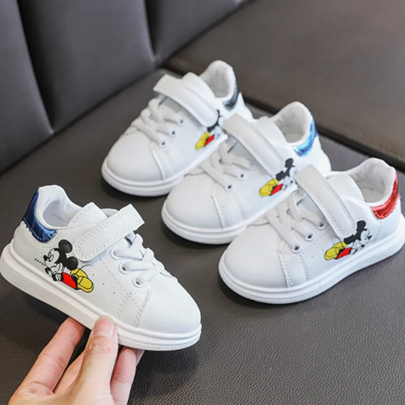 
2021 New Kids Cartoon Sneakers Boys Girls White Trainers Children Casual School Shoes Kids Shoes for Girl 