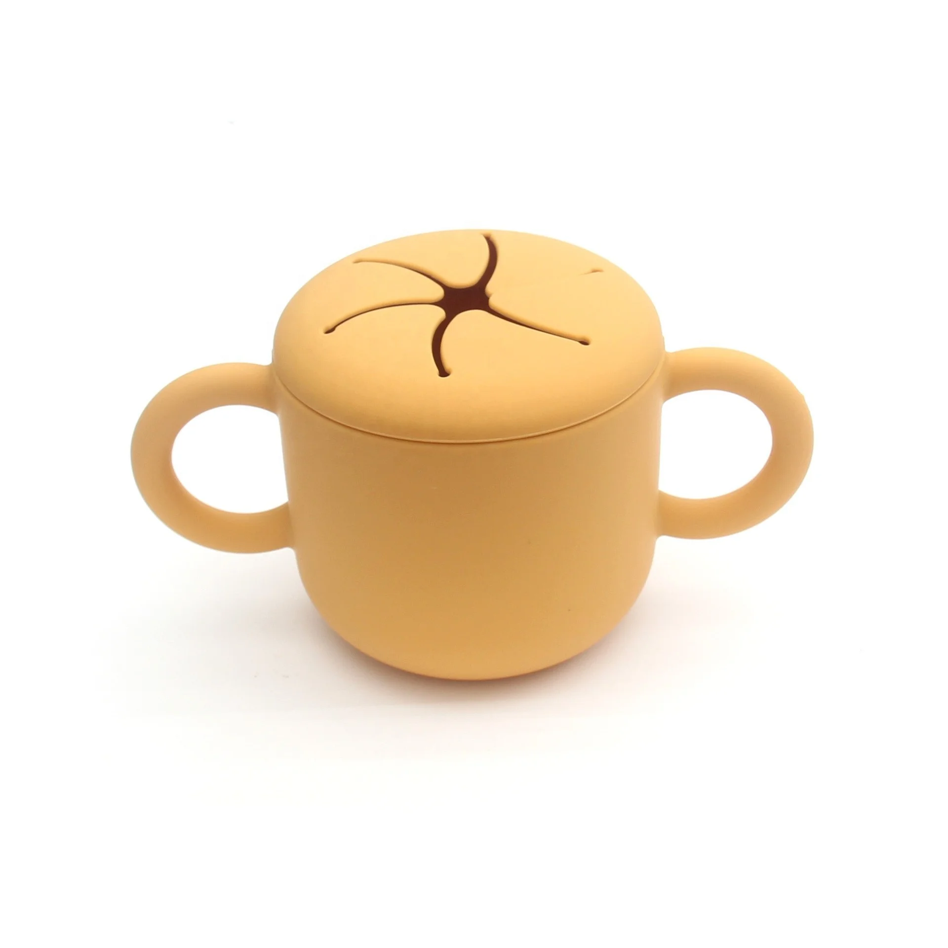 Kids Silicone Training Baby Sippy Cups for Baby Drinking with lids ODM OEM Snack Silicone Toddler Cup