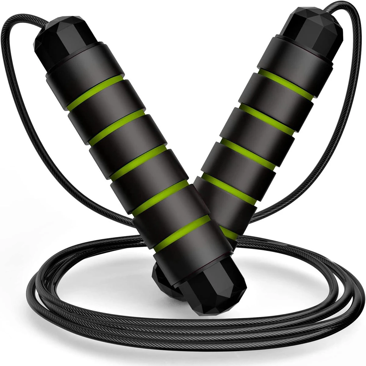 Fitness Workout Weighted Handle PVC Coated Steel Wire Adjustable Speed Skipping Rope Jump Rope