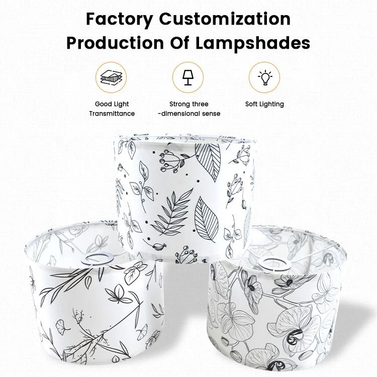 Floor Lamp Table Bedroom China Style Lampshade Painted Fabric Material Lampshade