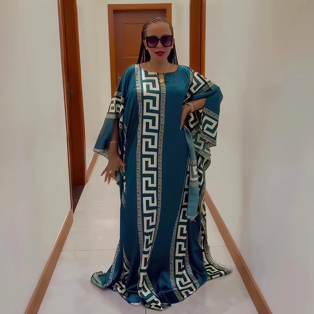 Best Selling African Mothers Dress Latest Lady Fashion Womens Loose Dresses for Fat African Women Rayon African Girl Print Dress