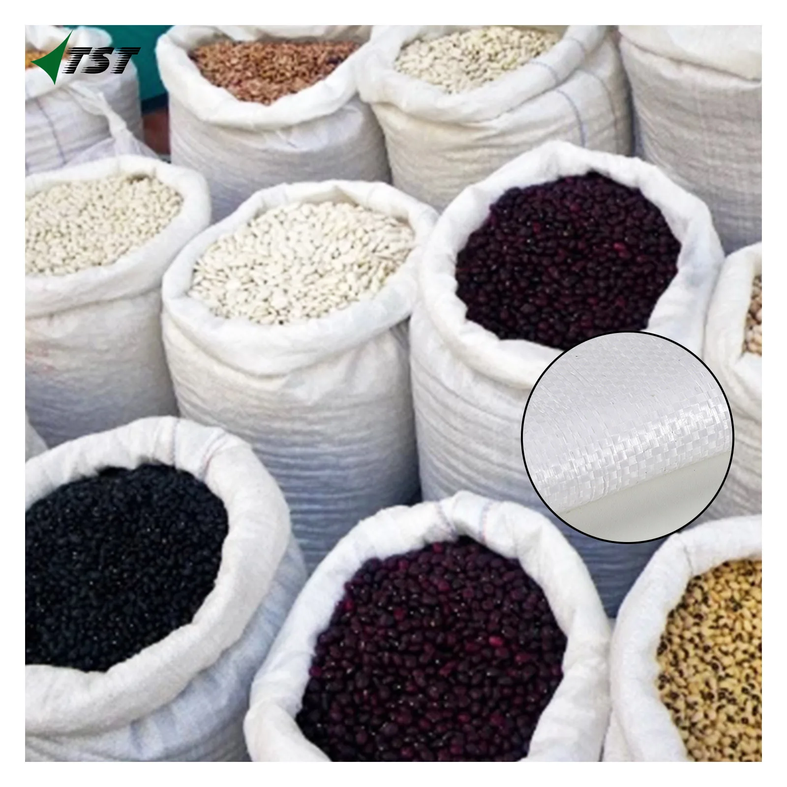 Saco Tejido Blanco sacos de malla de rafia para cebollas y ajos pp plastic woven mesh bags with custom sizes for packaging rices