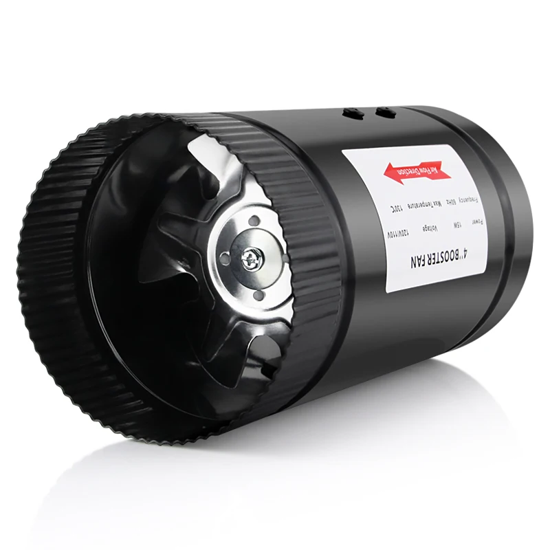 Вентилятор Hon & Guan 4 дюйма, встроенный вентилятор 100 куб ФТ/мин, металлический воздуховод, отличный вытяжной вентилятор для выращивания выхлопных газов и всасывания