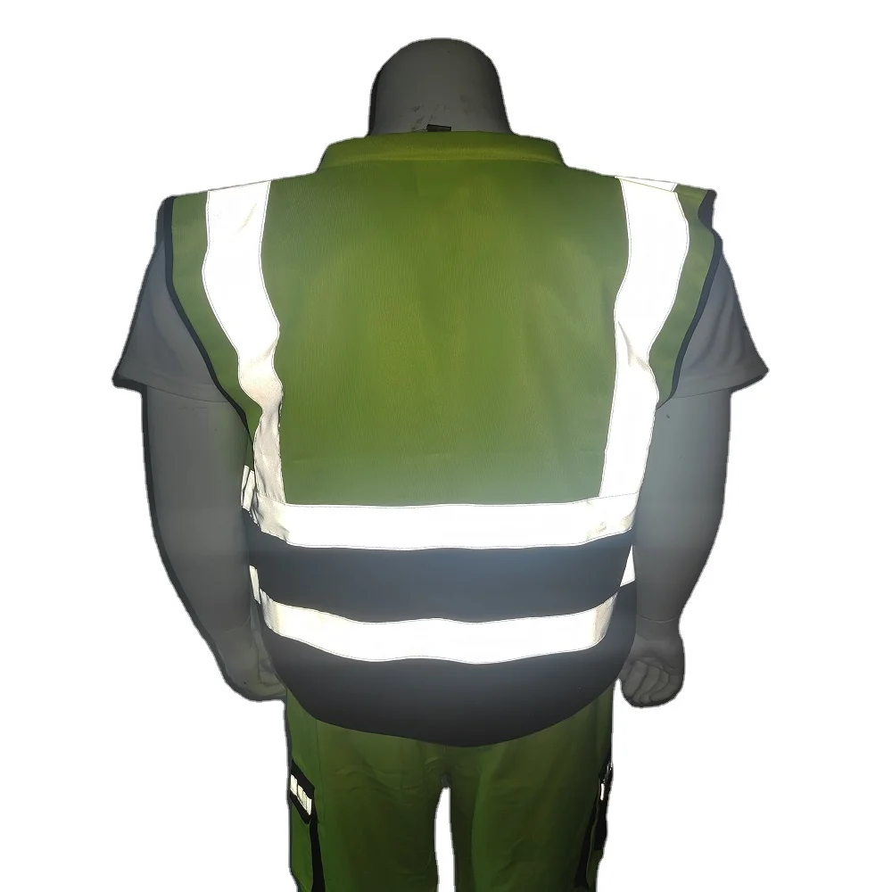 Vivid Engineer Safety Vest 3M  High Visibility adjustable Reflective Vest Multi Pockets Workwear Reflective Clothing