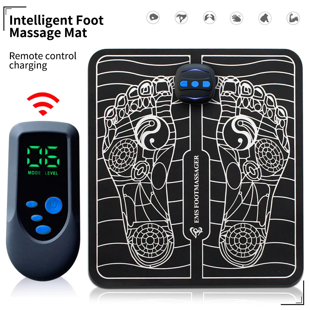 2023 New health care products portable ems electric foot massager machine foot vibrator, massage shiatsu pad foot massager mat