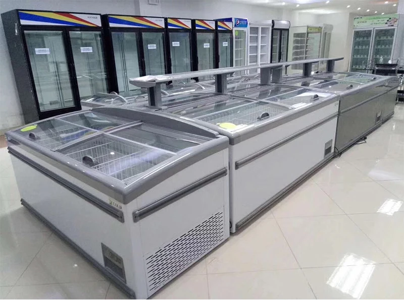 Supermarket Combined Island Freezer Commercial Combi Freezer