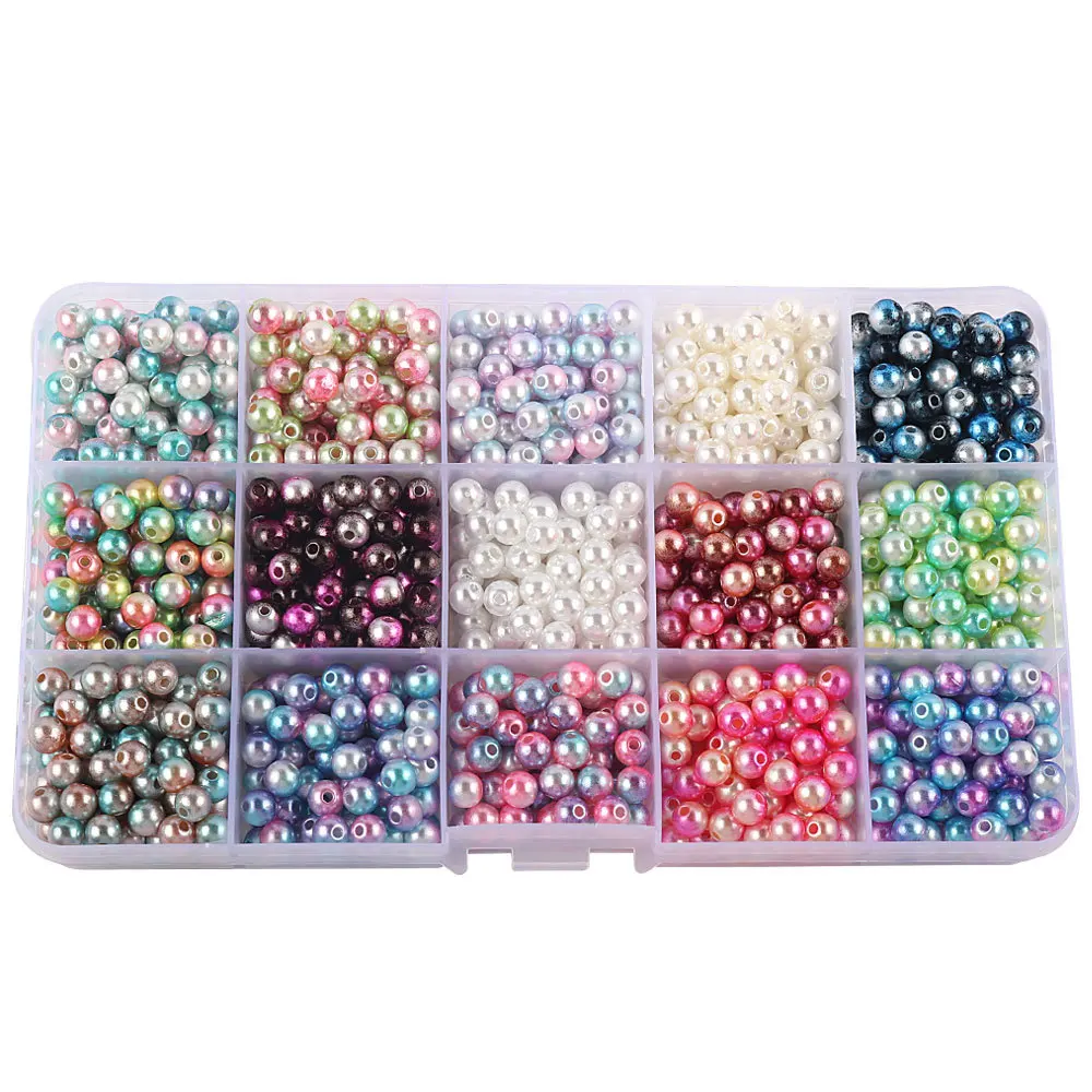 2024 New design Colorful 6/8/10mm plastic bead manufacturing Choose Colors plastic beads wholesale plastic pearl beads