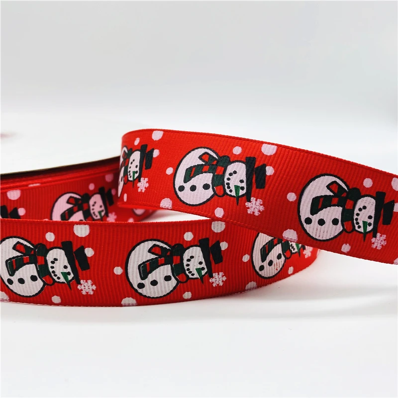 Customized 25mm Printed Christmas Decor Grosgrain Ribbon Design Christmas Ribbon