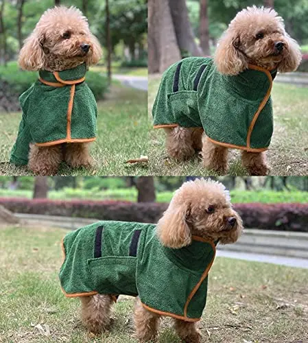 Hot Sale Dog Drying Coat Bathrobe Towel Microfiber Material Fast Drying Super Absorbent Dog Bath Robe