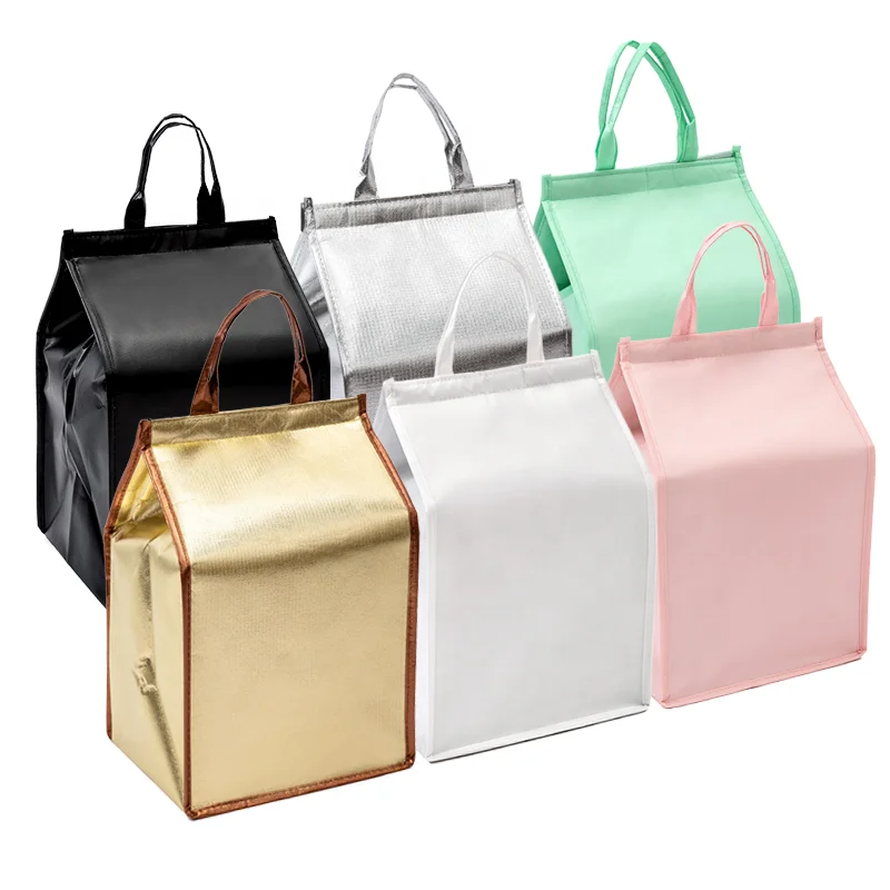 Reused Thermal Foil Heat Insulation Oxford Lunch Insulated Food Delivery Cooler Bag