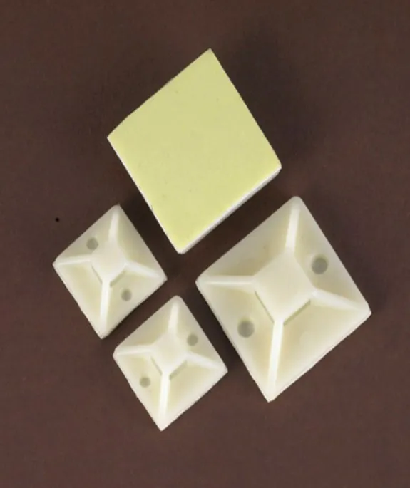 3M Self-adhesive Mounting Bases For Cable Tie Mount Holder assembled with screw and cable tie