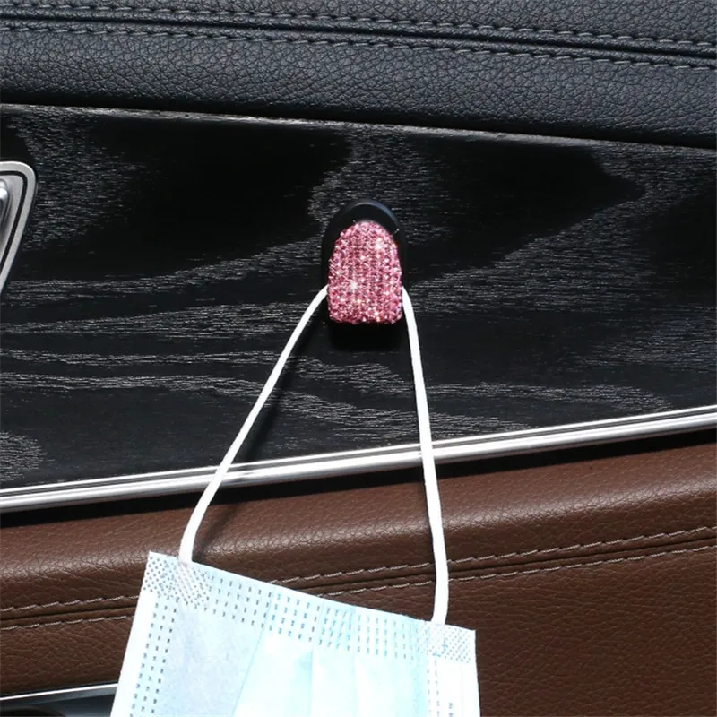 Многофункциональный крючок для автомобильной приборной панели с клеящимся хрустальным подвесным крючком для хранения, универсальный органайзер для салона автомобиля