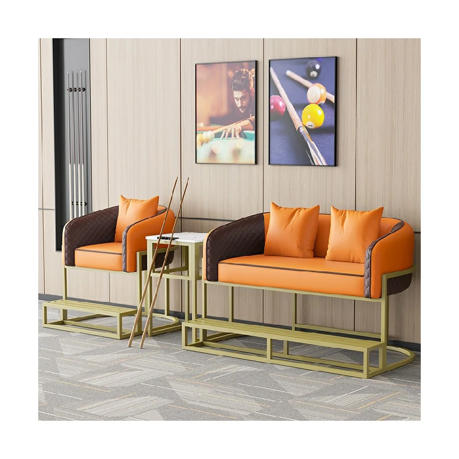 Wholesale billiards hall sofas, chairs, cat scratch leather, wear-resistant, high elastic sponge, and durable under pressure