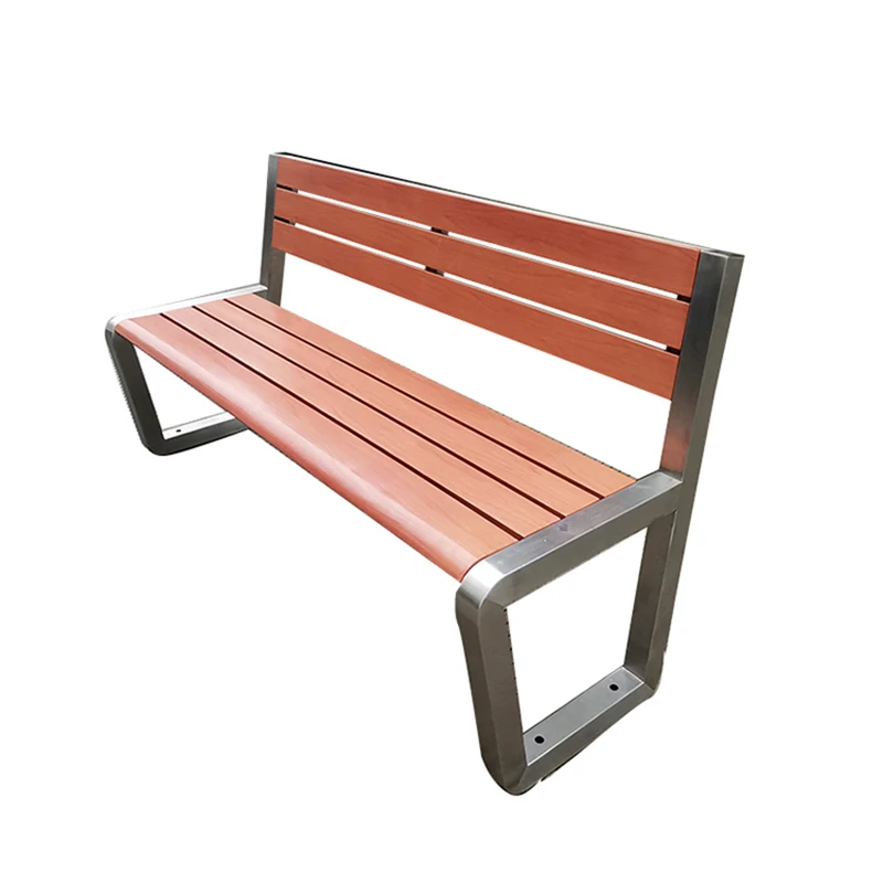 Factory wholesale leisure outdoor benches wooden metal bench seat for parks and plazas