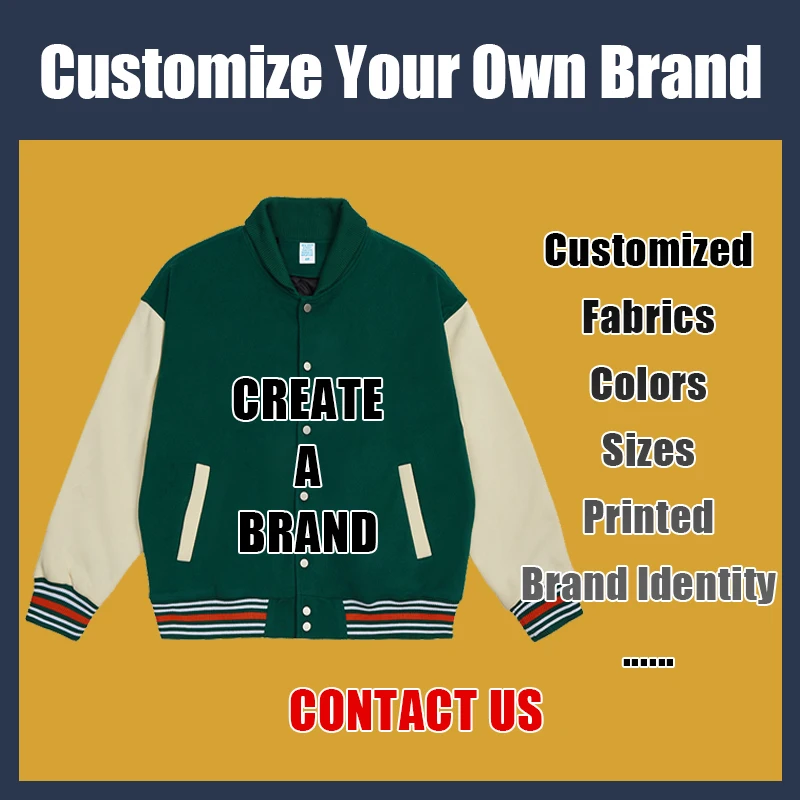 Custom Design Leather Sleeves Chenille Embroidery Mens Baseball Clothing Letterman Varsity Jackets For Men