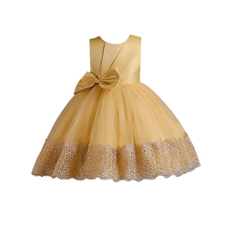 Hot selling lace tutu skirt flower banquet show gown evening dress 3 years baby frock designs teenager girls clothing
