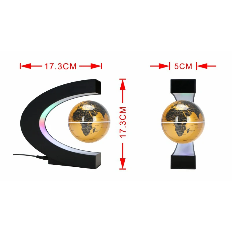 SY521 Magnetic Earth Globe with c shape base Creative home decoration EU plug magnetic levitating earth globe