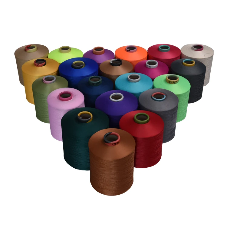 China 100% Polyester DTY Dope Dyed High Filament Yarn Knitting High Tenacity Yarn DTY Polyester Yarn