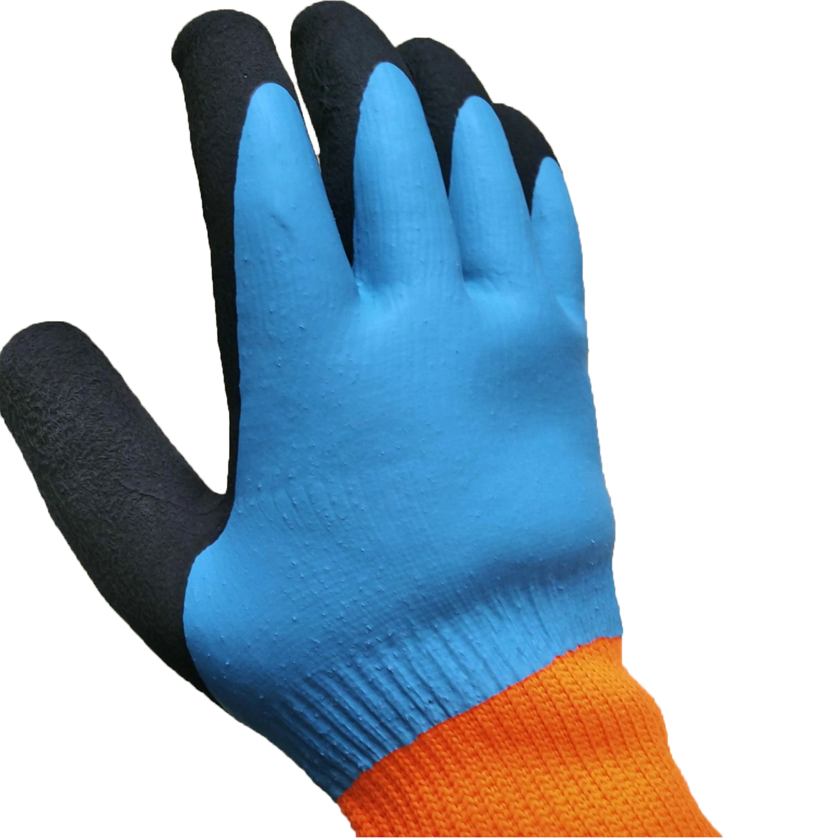 Factory Rubber Hand Protective Wholesale Firm Grip Crinkle Latex Coated Work Gloves Cotton Safety Garden Gloves Man