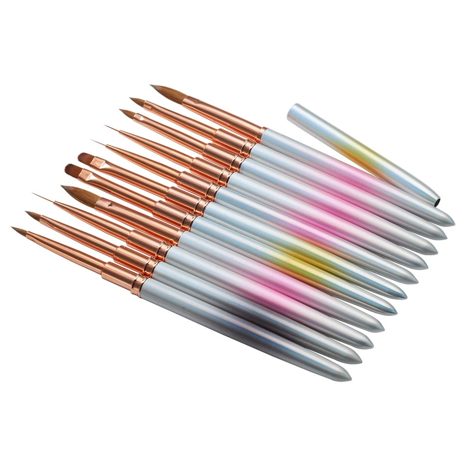 Фирменная кисть для маникюра с металлической ручкой от производителя