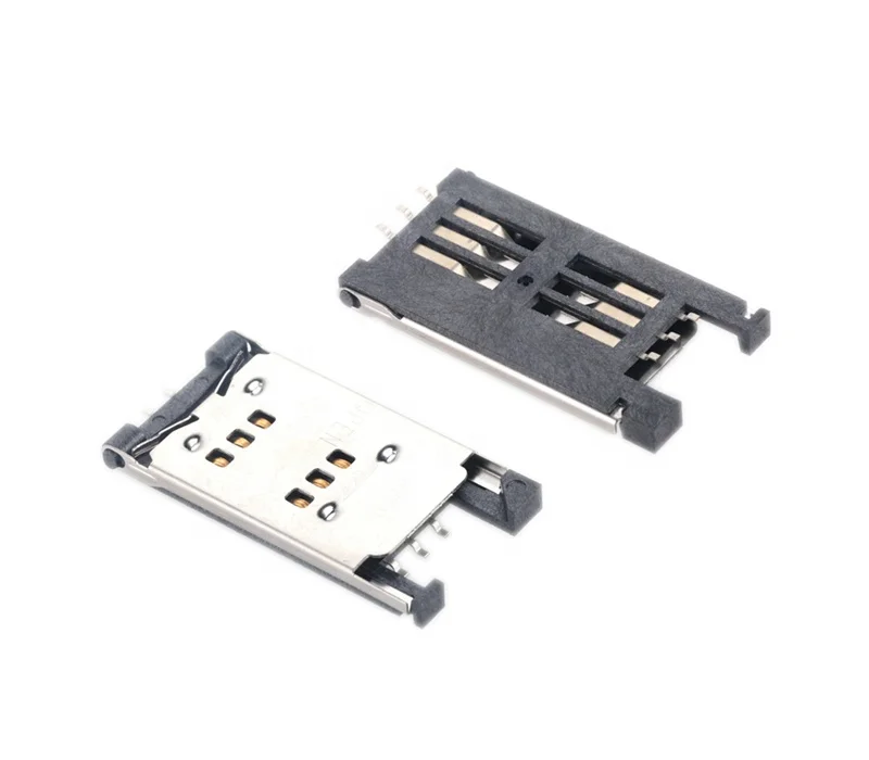 MUP 6PIN sim card holder connector SMT type card reader socket for high-end pos and elevator hot sale in Africa Asia Singapore